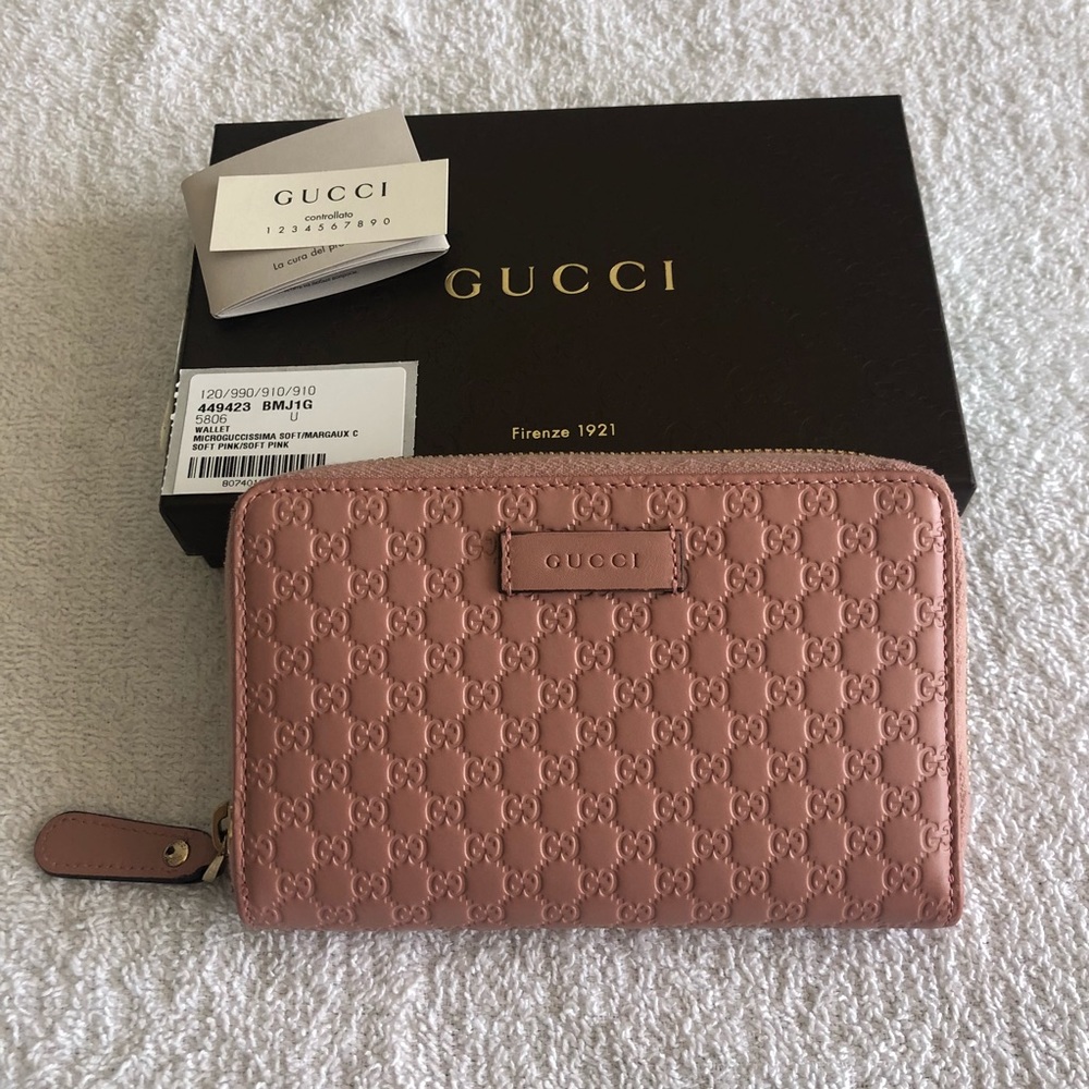 Gucci Microguccissima Zip Around Leather Wallet